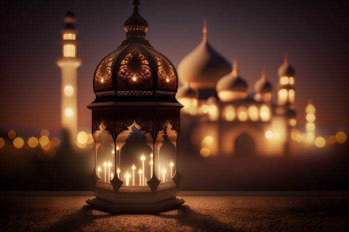 lD1sgcdq islamic lantern with blurred mosque background al fitr adha eid 1200x800 1 696x464 1